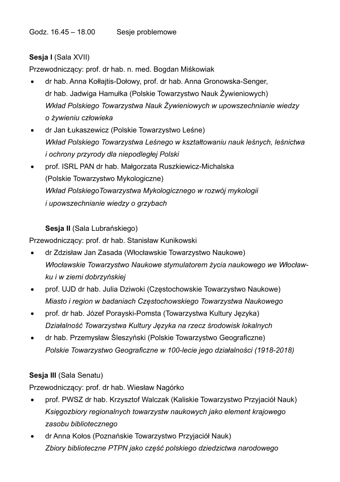 Program Kongresu, strona 4