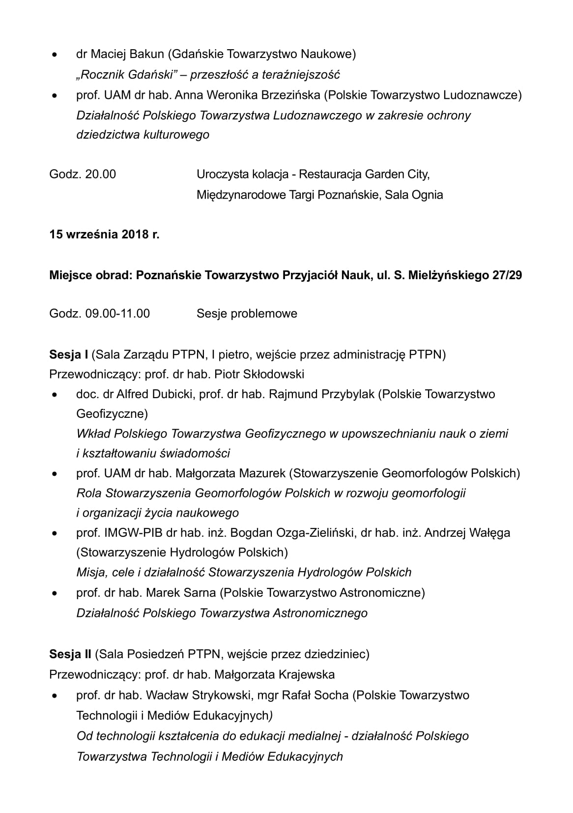 Program Kongresu, strona 5