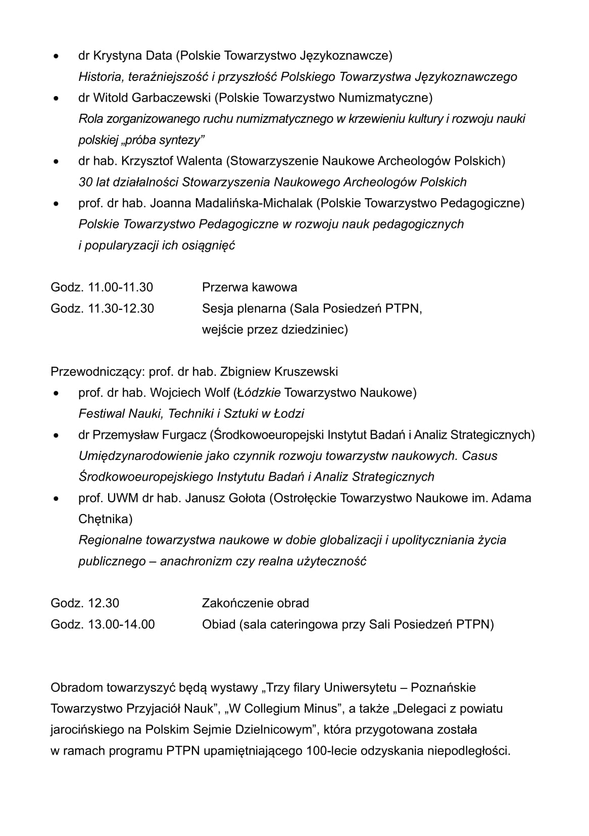 Program Kongresu, strona 6